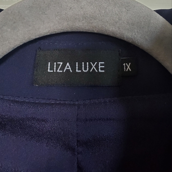 Modcloth Liza Luxe Navy Blue Masquerade Belted Shift Dress w/ Sequins, Size 1X - Picture 2 of 14